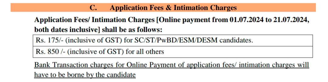 Application fees 
